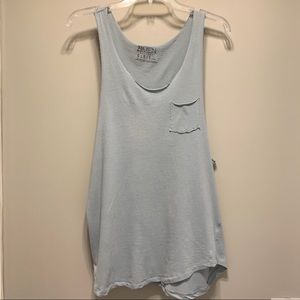 Distressed tank top with pocket